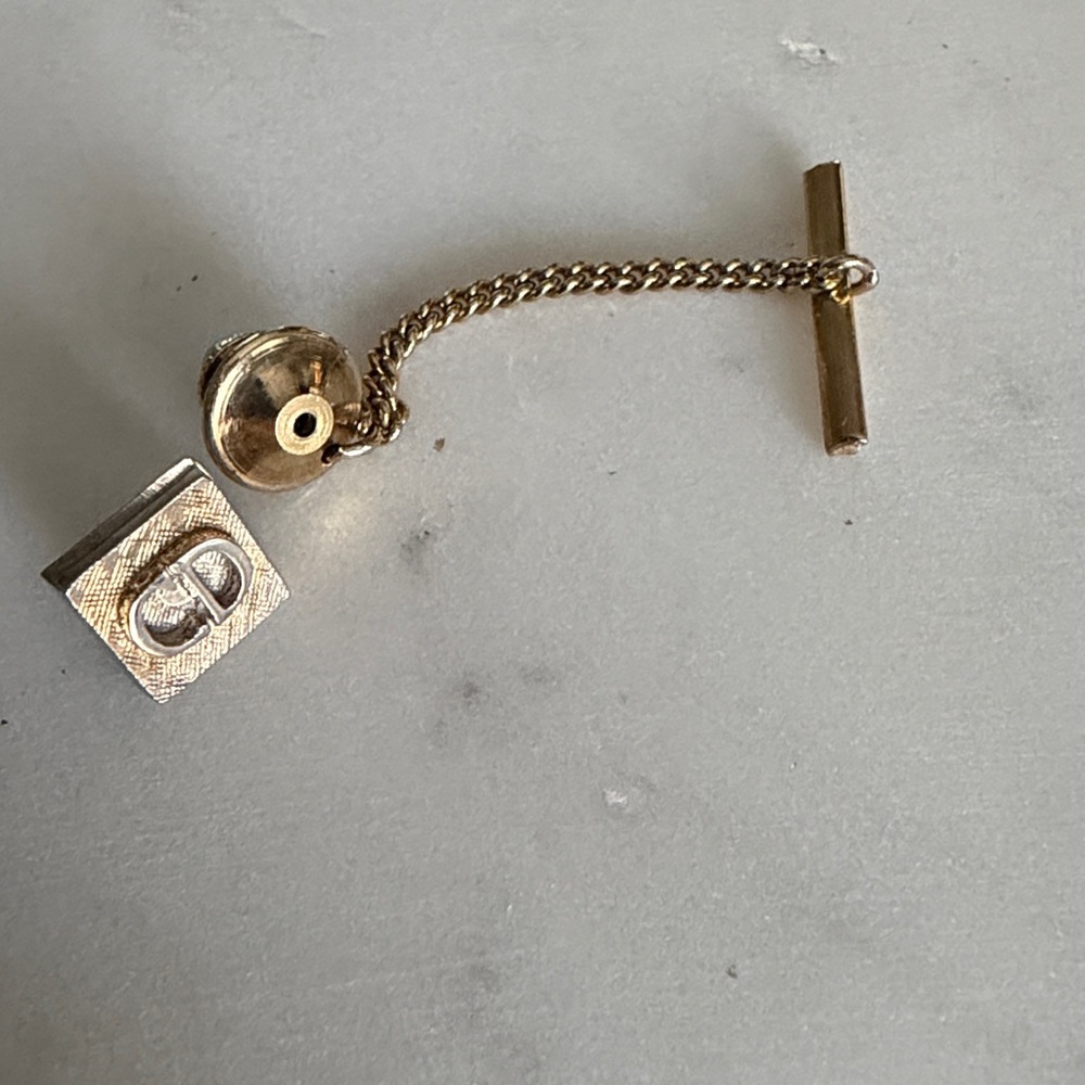 DIOR Gold Tie Pin or Lapel Pin or Tie Tack with the CD Logo